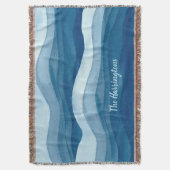 Abstracte Waves, aangepaste naam, deken werpen (Voorkant Verticaal)