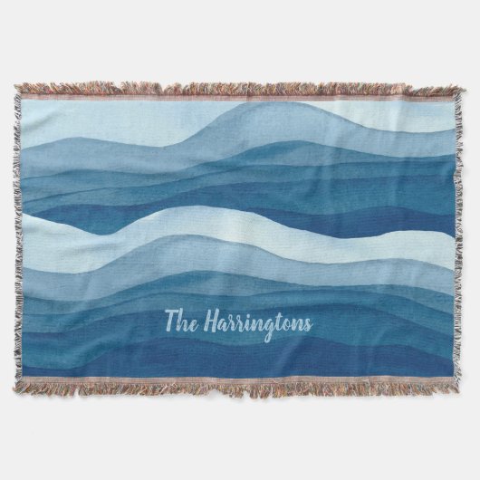 Abstracte Waves, aangepaste naam, deken werpen (Voorkant)