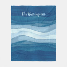 Abstracte Waves, aangepaste naam fleece deken