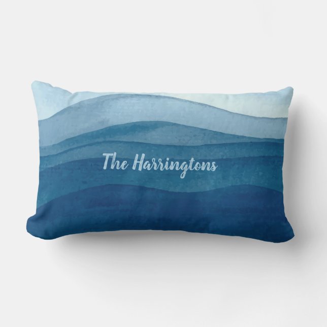 Abstracte Waves aangepaste naam werpt kussens (Voorkant)