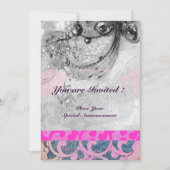 ABSTRACTE WAVES, Black White, Fuchsia Pink Wedding Kaart (Voorkant)