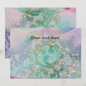 ABSTRACTE WAVES, Blauwgroen, Blauw groen huwelijk (Voorkant / Achterkant)