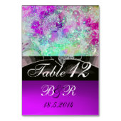 ABSTRACTE WAVES Blue, Paars roze bruiloft Monogram Kaart (Voorkant)