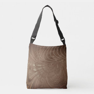 Abstracte Waves Brown Crossbody Bag Tas