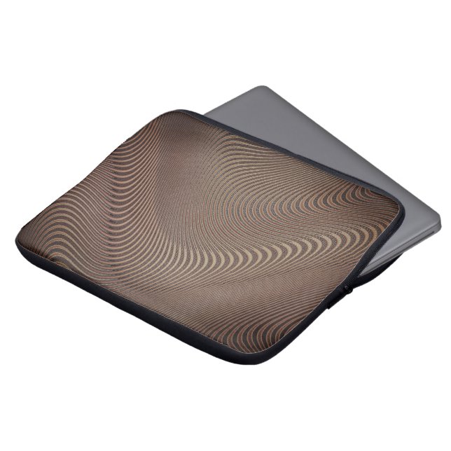Abstracte Waves Brown-laptophoes Laptop Sleeve (Voorkant top)