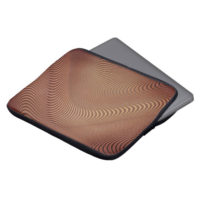 Abstracte Waves Brown-laptophoes Laptop Sleeve (Voorkant top)