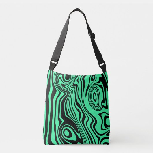Abstracte Waves Crossbody Bag - Aangepaste kleuren Crossbody Tas (Voorkant)