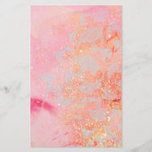 ABSTRACTE WAVES, GOUD ORANJE PINKSPARKLES, ZWIRLS BRIEFPAPIER (Voorkant)