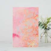 ABSTRACTE WAVES, GOUD ORANJE PINKSPARKLES, ZWIRLS BRIEFPAPIER (Staand voorkant)