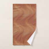 Abstracte Waves Oranje Gold Bath-handdoekset Bad Handdoek (Handdoek)