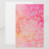 ABSTRACTE WAVES/ PINK FUCHSIA FANTASY FLORAL SWIRL (Voorkant / Achterkant)
