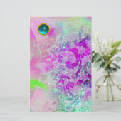 ABSTRACTE WAVES Roze Paarse Blauwgroen Aqua Blue G Briefpapier (Staand voorkant)