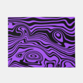 Abstracte Waves Zwart Paarse Deurmat Kies Kleuren (Voorkant)