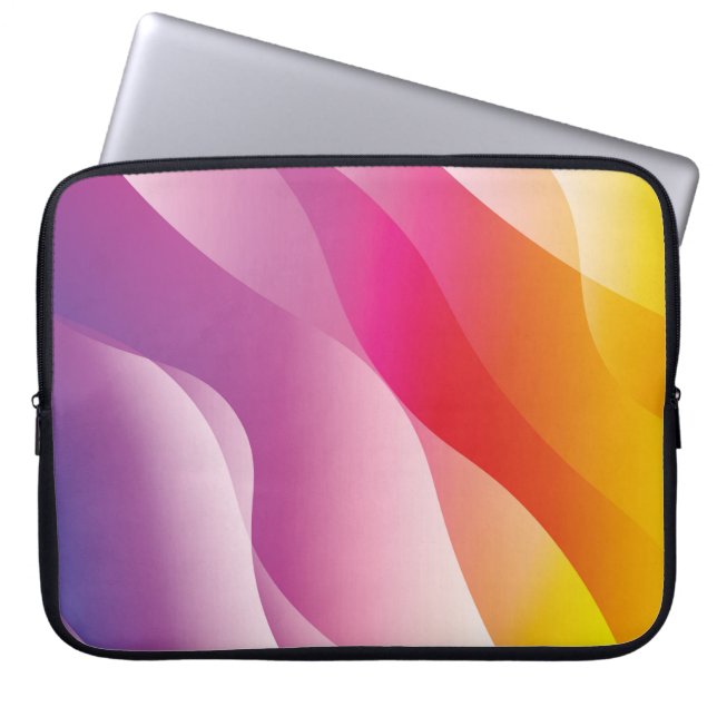 Abstracte Wavy achtergrond. Illustratie met kleur Laptop Sleeve (Voorkant)