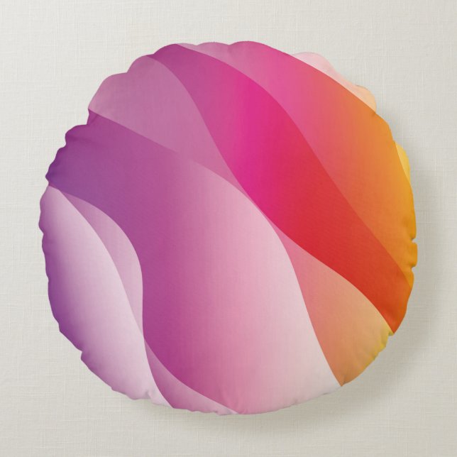 Abstracte Wavy achtergrond. Illustratie met kleur Rond Kussen (Voorkant)
