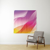 Abstracte Wavy achtergrond. Illustratie met kleur Wandkleed (In Situ (horizontaal))