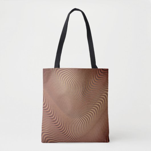 Abstracte Wavy Art Brown Canvas tas (Voorkant)