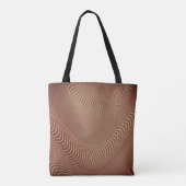 Abstracte Wavy Art Brown Canvas tas (Achterkant)