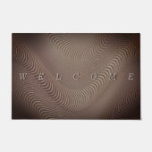 Abstracte Wavy Art Brown Doormat Deurmat (Voorkant)