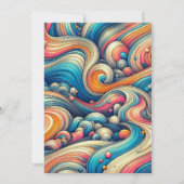 Abstracte Wavy Art Verjaardagsfeestuitnodigingen Kaart (Achterkant)