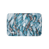 Abstracte Wavy Blue Gold Art Badmat (Voorkant)