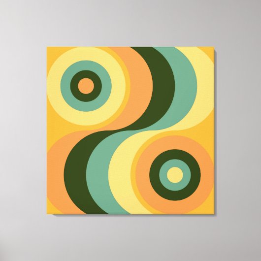 Abstracte Wavy Colorful Rainbow-pleinen Canvas Afdruk (Voorkant)