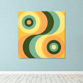 Abstracte Wavy Colorful Rainbow-pleinen Canvas Afdruk (Insitu (Houten vloer))