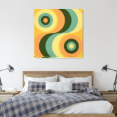 Abstracte Wavy Colorful Rainbow-pleinen Canvas Afdruk (Insitu (Slaapkamer))