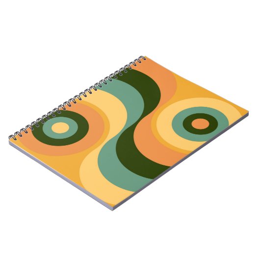 Abstracte Wavy Colorful Rainbow-pleinen Notitieboek (Linkerzijde)