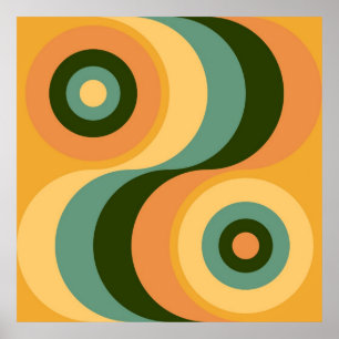  Abstracte Wavy Colorful Rainbow-pleinen Poster