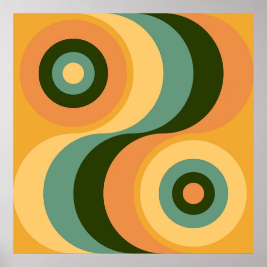 Abstracte Wavy Colorful Rainbow-pleinen Poster (Voorkant)