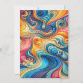 Abstracte Wavy Design verjaardagsfeestuitnodiginge Kaart (Achterkant)