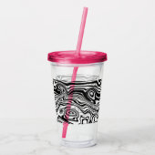 Abstracte Wavy Gestreepte Acryl Tumbler Drinkbeker (Achterkant)