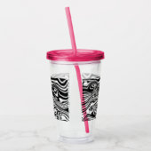 Abstracte Wavy Gestreepte Acryl Tumbler Drinkbeker (Links)