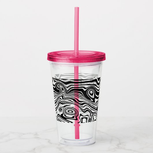 Abstracte Wavy Gestreepte Acryl Tumbler Drinkbeker (Voorkant)