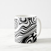 Abstracte Wavy Gestreepte Koffie Mok (Voorkant rechts)