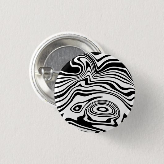 Abstracte Wavy gestreepte zwart-witte Button (Voorkant /achterkant)
