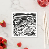 Abstracte Wavy gestreepte zwarte witte servetten (Insitu)