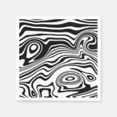 Abstracte Wavy gestreepte zwarte witte servetten (Voorkant)