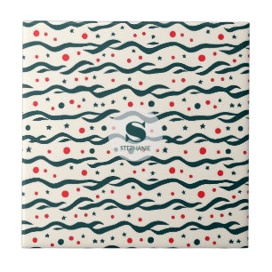 Abstracte Wavy lijnen en geometrische vormen Patro Tegeltje