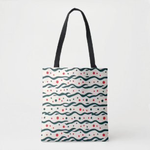 Abstracte Wavy lijnen en geometrische vormen Patro Tote Bag