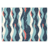 Abstracte Wavy lijnen met Snowflake Stippen Tafelkleed (Voorkant (Horizontaal))