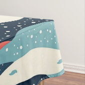Abstracte Wavy lijnen met Snowflake Stippen Tafelkleed (Voorbeeld)