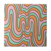 Abstracte Wavy Lines met oude Retro Tegeltje (Voorkant)