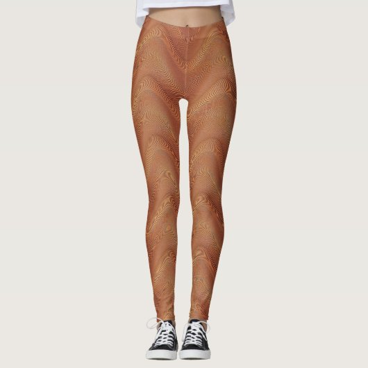 Abstracte Wavy Stripe Art Leggings (Voorkant)