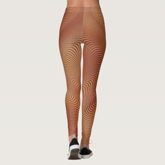 Abstracte Wavy Stripe-Leggings Leggings (Achterkant)