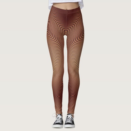 Abstracte Wavy Striped Leggings (Voorkant)