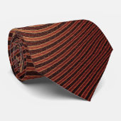 Abstracte Wavy Striped Oranje bruine Stropdas (Opgerold)