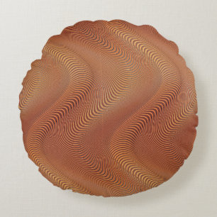 Abstracte Wavy Striped Patroonlijnen 1 Rond Kussen