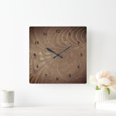 Abstracte Wavy Striped Pattern Lines 07 Vierkante Klok (Huis)